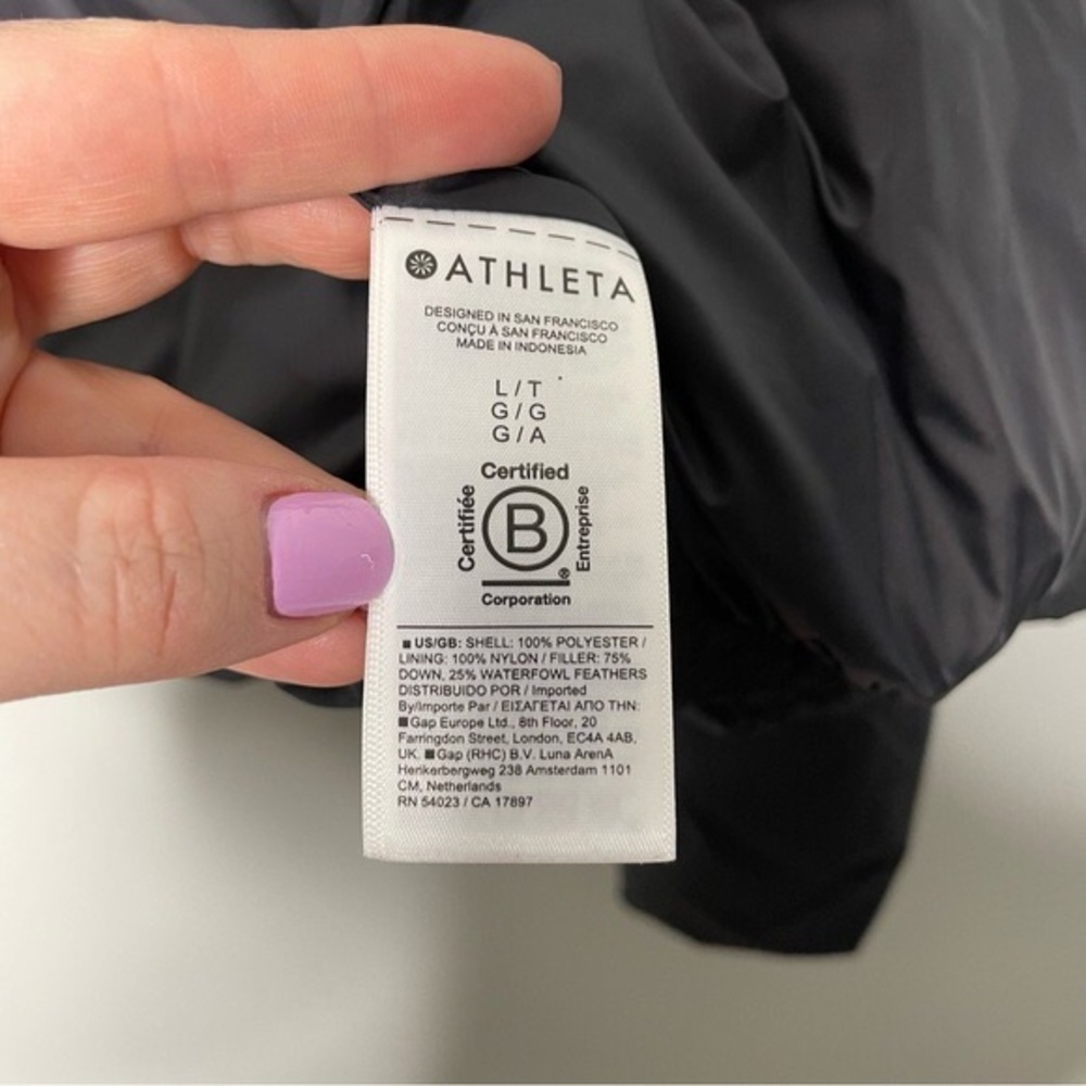 Nwt Athleta Summit Down Jacket Full Zip Water Rep… - image 8